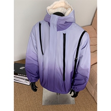 渐变三防户外冲锋衣内里600克仿兔毛潮牌棉衣XZ301AY08P128，男装夹克，星座301A