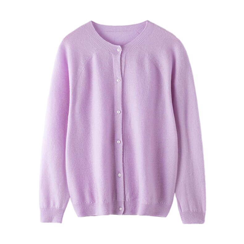 优雅紫色开衫简约百搭时尚大气秋冬，女装羊毛衫，美够羊绒