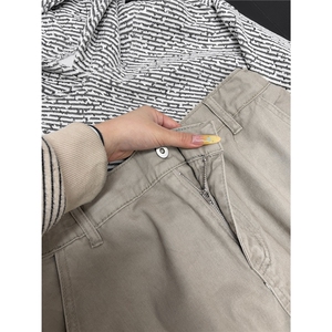 B221 美式ins高街斜切宽松休闲洗褪弯刀牛仔裤 LK26619-特P50控88图片