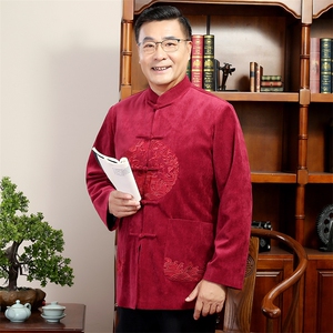 汉服老年人唐装爸爸秋冬爷爷外套夹克2024风男装YDC6007-P130图片