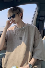 外景重磅水洗夏季美式情侣短袖T恤男潮宽松打底体恤衫SX00132/P35，男装T恤，电商B316