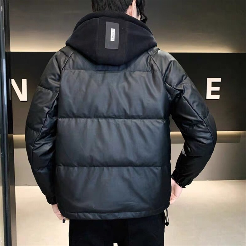 PU皮连帽羽绒服男防寒潮流男加厚保暖外套908-P195,男装羽绒服,星座310A-4