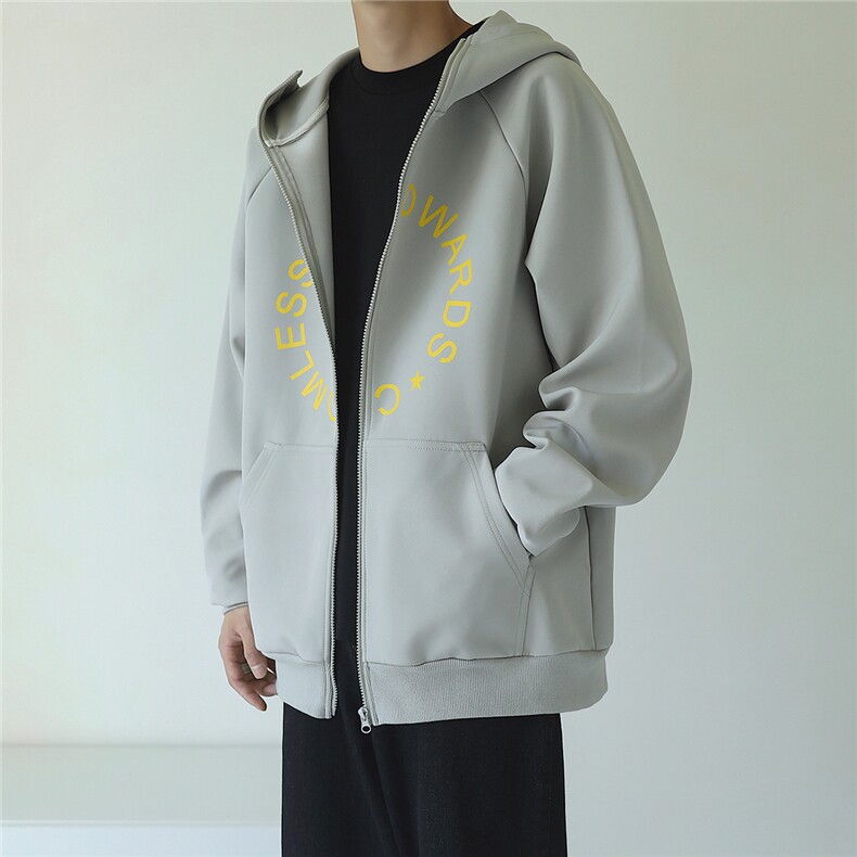 发泡印花460G撞色立领防风开衫卫衣秋冬男外套夹克GW006-P85,男装夹克,星座216(原A116)