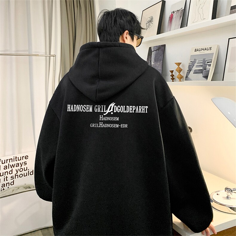 抖音得物供货可提供视频秋冬重磅美式宽松连帽卫衣DL1989,男装卫衣,电商A486