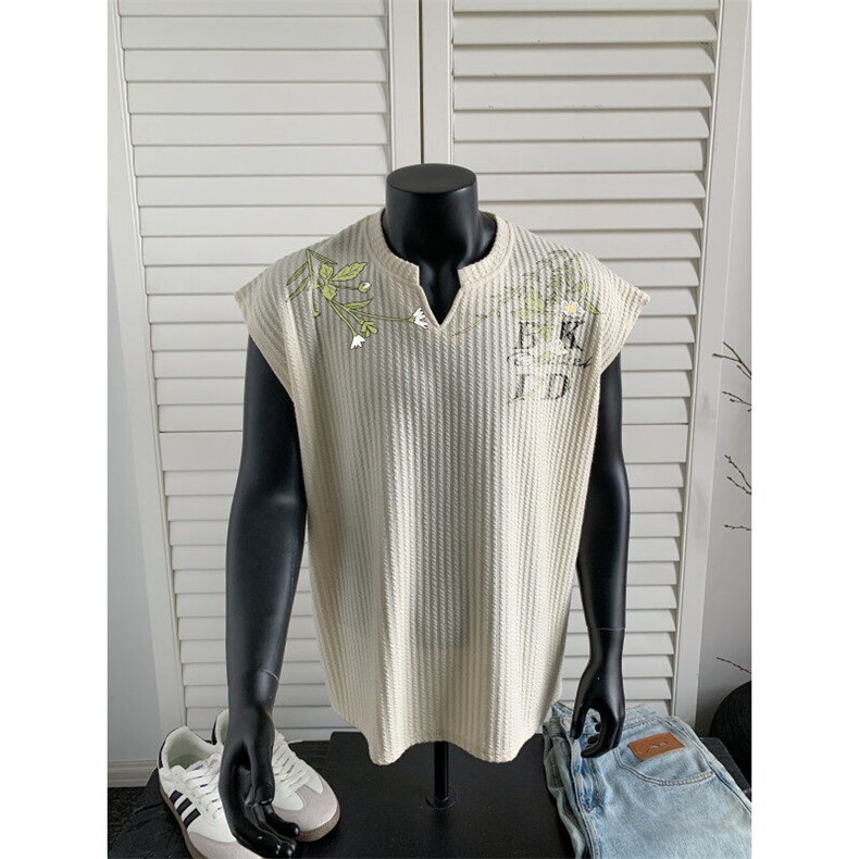 XZ809A/BXXX19/P35/控48美式V领印花背心T恤，男装背心/马甲，星座809A(原222-1)