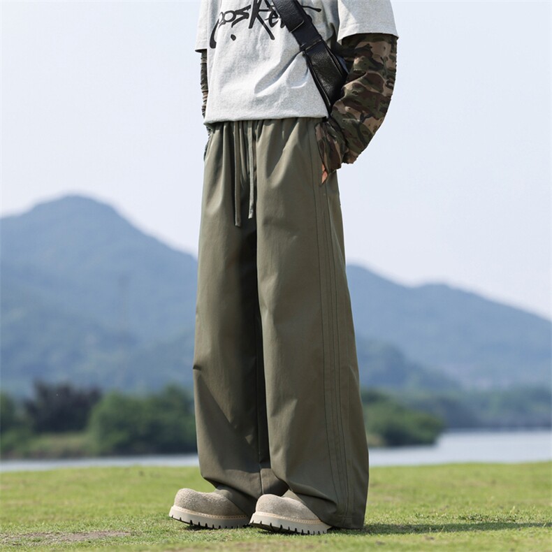 新款宽松休闲裤韩版潮流百搭裤子坠感阔腿简约风K02550-P55,男装休闲裤,星座308B-2