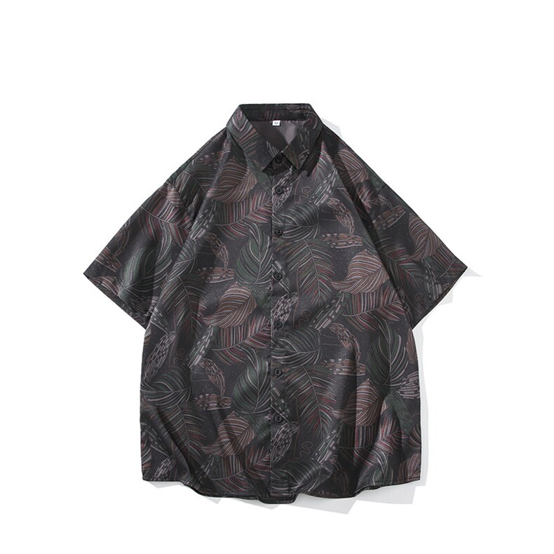 精品花衬衫男短袖夏季痞帅休闲上衣服外套翻领大码衬衣A012/P35,男装衬衫,电商A012