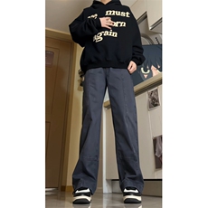 美式军绿色伐木工装裤宽松直筒复古高街潮牌伞兵阔腿裤DG01P65特，男装工装外套，电商D256