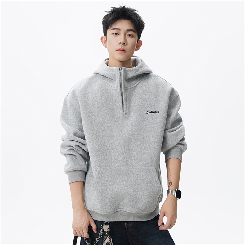 重磅半拉链卫衣男宽松连帽长袖外套LM001特P50，女装短外套，电商A073