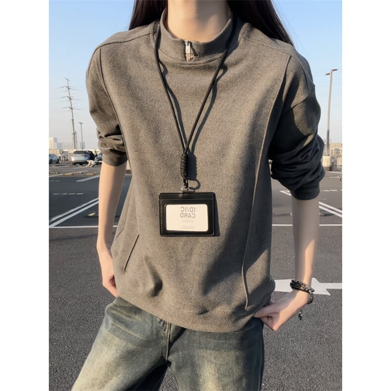 冬季保暖设计感拉链内搭双面德绒打底衫男女潮XZ811A-DR06-特P28,男装T恤,星座811A