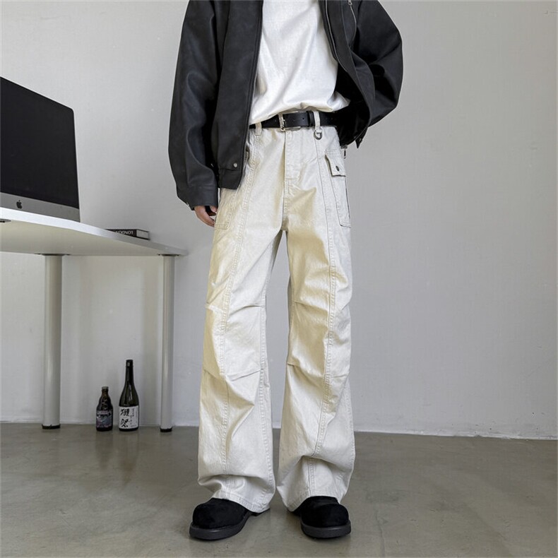 2025新款美式复古宽松工装直筒裤休闲长裤口袋街头现货K8527-P55,男装工装外套,星座512-3