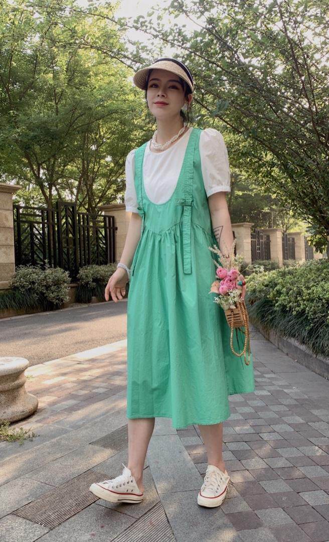 〈现货〉新款夏季假两件套娃娃连衣裙，女装连衣裙，瑟拉·女人缘