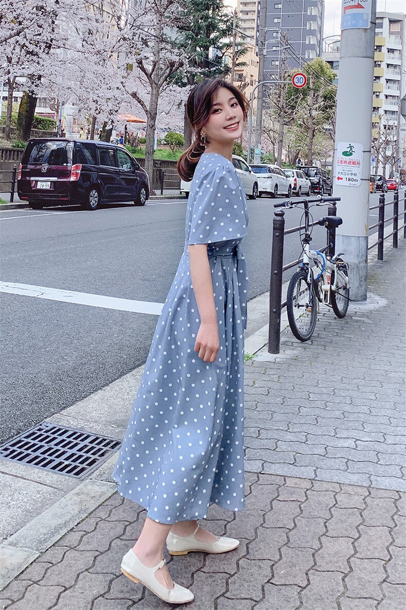 已出货波点连衣裙8605-A16,女装连衣裙,浙宝225