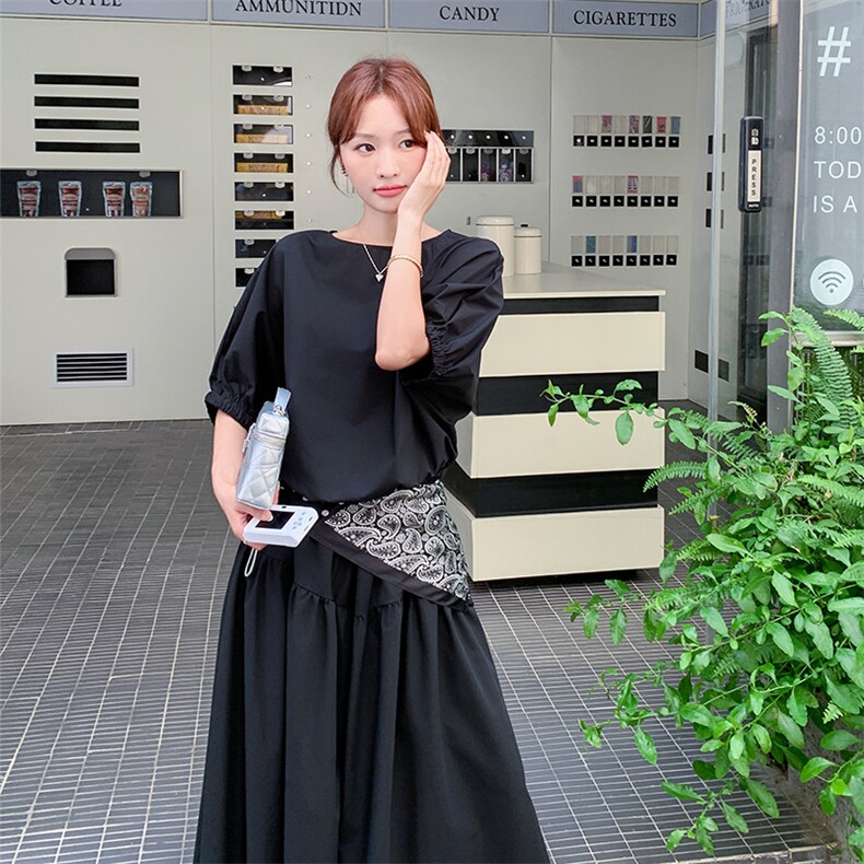 2D080新款！！！减龄显瘦优雅黑套装两件套,女装套装/套裙,2D080