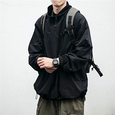 日系复古小众男士套头卫衣工装外套男ins潮流宽松冲锋衣，男装夹克，星座1210-1