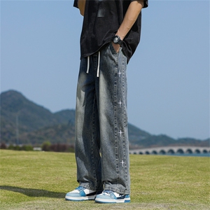 2024夏季新款日系潮流简约牛仔裤男潮牌宽松休闲裤现货 K7820-P40图片