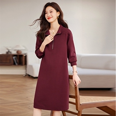 大码女装连衣裙2025春秋新款中年妈妈宽松休闲遮肚子显瘦卫衣裙子，女装连衣裙，希欧阁