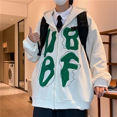 美式开衫卫衣男女春美式高街外套潮oversize炸街上衣WB439-P30，男装卫衣，星座412-3