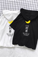 LD54047-P45连帽短袖t恤男大码胖子带帽五分袖中袖，男装T恤，电商A040