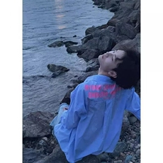 港风休闲慵懒风长袖衬衫男秋冬新款痞帅高级感百搭蓝色条纹上衣潮，男装衬衫，星座1210-1