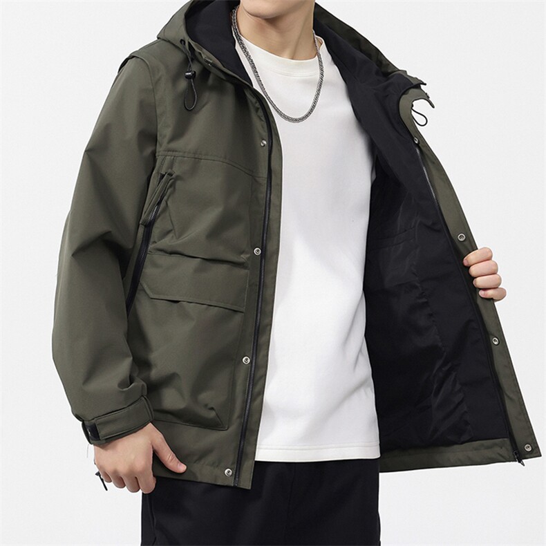 2025新款潮流痞帅连帽二合一马甲男夹克登上外套F0922-P100控199,男装夹克,电商D215