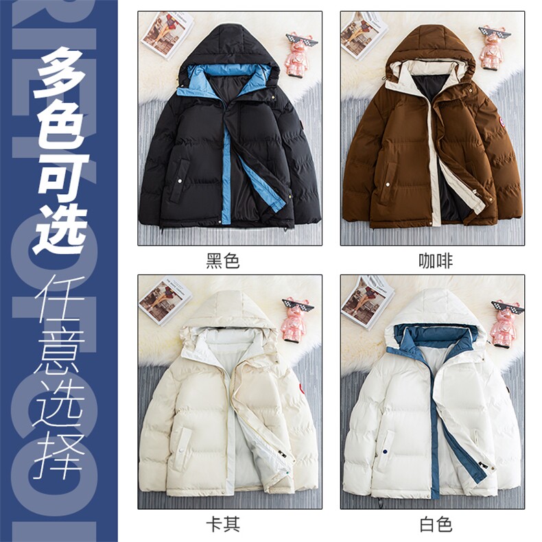 冬季新款棉衣男士加厚大鹅棉袄外套情侣款防寒保暖棉服1102-P60图片
