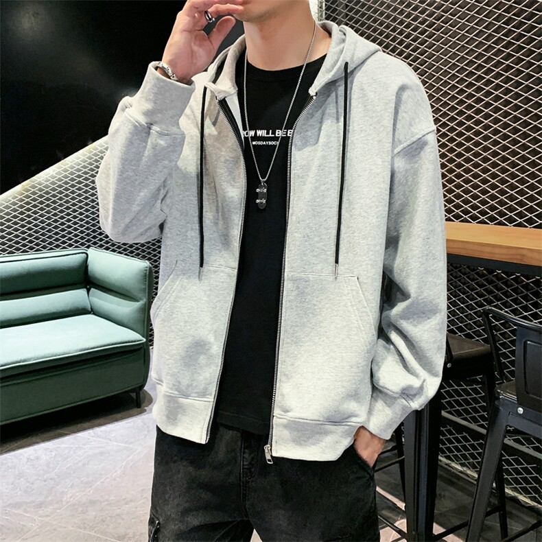 卫衣男士开衫bf潮牌嘻哈连帽潮流宽松休闲运动外套潮DF50T图片