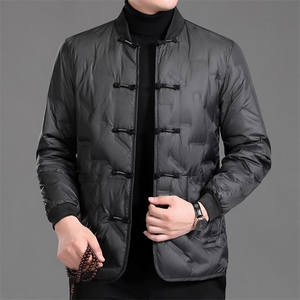 MJ-7870冬男士长袖休闲羽绒外套白鸭绒中老年爸爸唐装风P135图片
