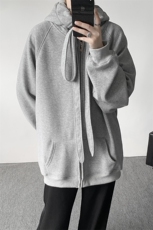 8XL-M朝牌情侣美式绑带设计连帽卫衣宽松开衫外套男女WY35P58，女装短外套，电商D206-1