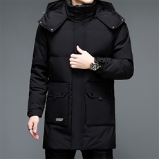男士冬季可脱卸帽羽绒服新款中年商务休闲上衣男装厚款保暖外套，男装羽绒服，电商B212（原钱塘6029）