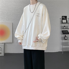 新中式金属盘扣重磅圆领卫衣大码拼接长袖套头上衣外套WY5115/P58，女装短外套，电商B238