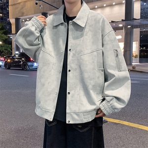 2025新款麂皮绒翻领夹克潮流宽松大码外套-JK6532-P70-P75，男装夹克，星座1105-2