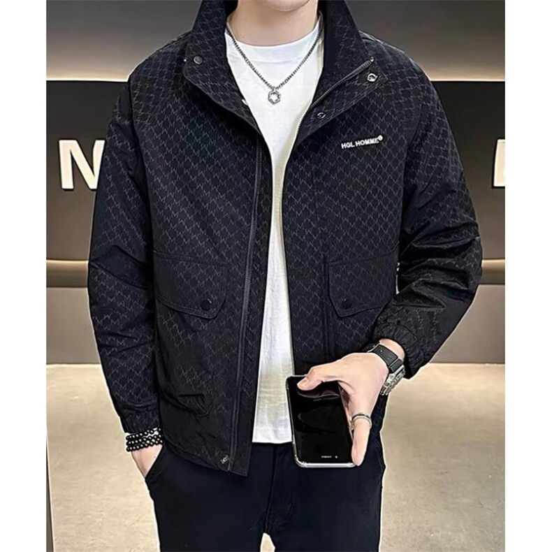 外套男士春秋季新款痞帅修身立领休闲夹克秋装上衣JG55,男装夹克,星座1116A（原606A-3）