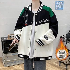 2023秋装新品青少年夹克运动棒球服加绒加厚百搭外套男 2112-P65图片