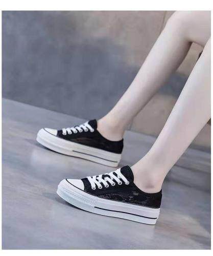 2021真皮内里蕾丝时尚百搭潮流帆布鞋，其它，她他麦