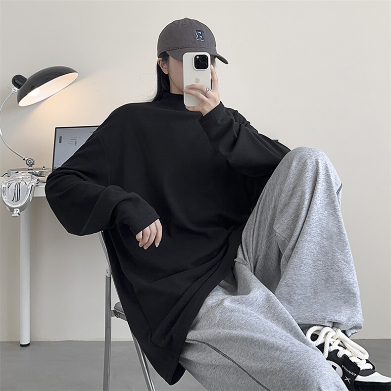 德绒纯色打底衫HD1318-TP20控价38可二开休闲女卫衣情侣T恤男,男装卫衣,电商A102-1