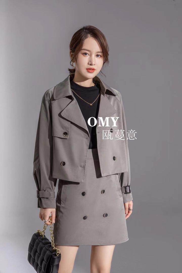 现货！风衣套装裙，女装风衣，OMY 瓯蔓意