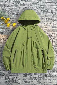 连帽冲锋衣情侣外套防风防水登山服夹克男港风平铺JH-JK745-P50图片