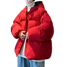 日系复古棉服男冬季加厚保暖面包服潮牌宽松大码情侣连帽棉衣外套，男装棉衣，电商B367