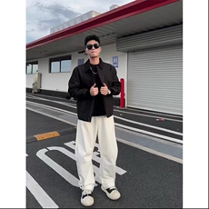 网络图现货美式翻领帆布工装棒球服宽松休闲外套JW23-P90，男装工装外套，星座715-7