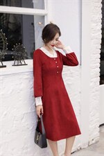 【现货】新款蕾丝拼接灯芯绒连衣裙，女装连衣裙，萱萱家