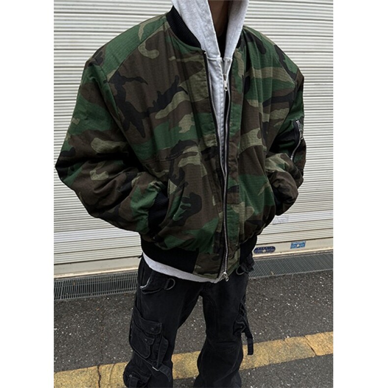 冬季美式高街飞行服两面穿迷彩服宽松保暖厚棉衣男M5018,男装棉衣,星座1116A（原606A-3）