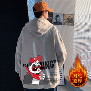 KS21218-P38 加绒-P43 连帽开衫卫衣男运动外套大码班服图片