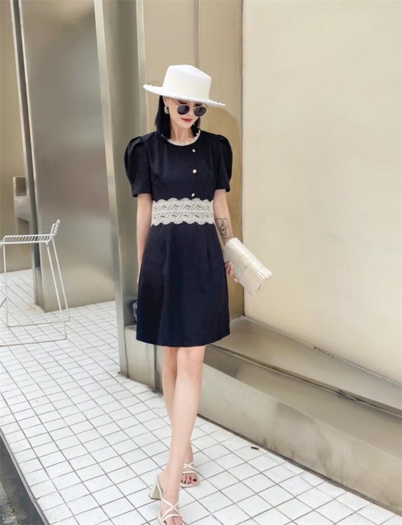 镂空花边拼接连衣裙，女装连衣裙，天使公主