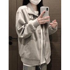 网图高质量潮牌鹿皮绒美式重磅秋季时尚休闲外套，女装短外套，四季星座505