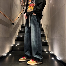 牛仔裤男款秋冬款男生裤子潮牌男裤加绒男士复古直筒裤NK8063，男装牛仔裤，星座1116A（原606A-3）