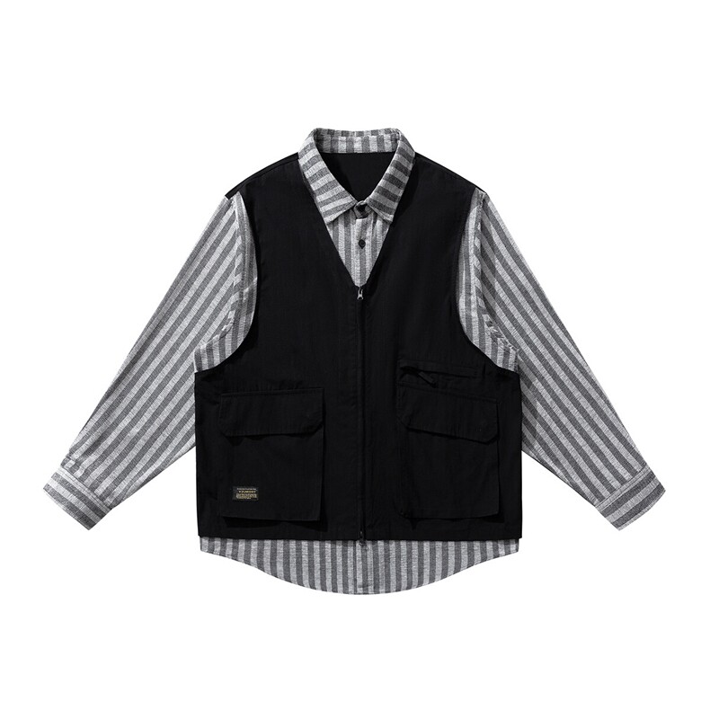 1白底假两件马甲聚酯纤维里料80%聚酯20%棉,77860特P68控108，男装背心/马甲，星座226-2