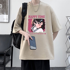 麂皮绒短袖t恤男大码半袖男大皂风JD82353-P25，男装T恤，电商A040