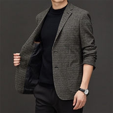 高档外套秋季新款商务单西潮流修身帅气韩版男西装JZ2263-P165，男装西服，星座1105-3