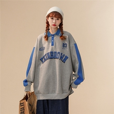 中性风POLO领卫衣女情侣大码M-5XL休闲套头卫衣男外套类C7720P55，男装Polo衫，星座227-7